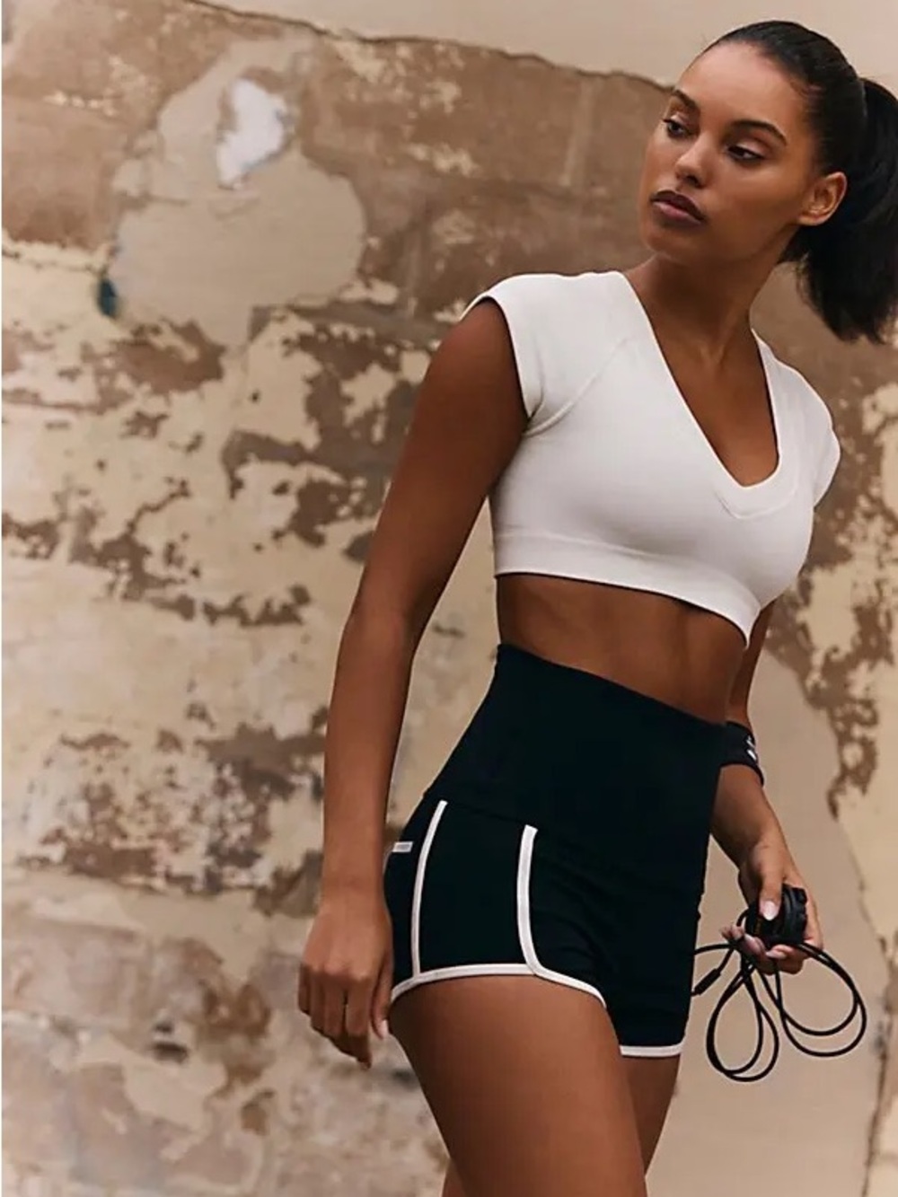 Free People Island Time Black Athletic Shorts